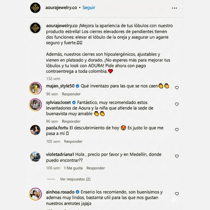 Levantadores de aretes Aoura®